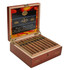Carlos Torano Noventa Latin Cigars 25Ct. Box, image of an open wooden cigar box containing premium cigars with the lid displaying the brand logo and decorative interior design.