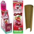 SKUNK Terpene Infused Hemp Wraps Cherry Pie, package of natural hemp hemp wraps with cherry pie flavor, infused with terpenes, resealable zip pack, and a hemp wrap rolled for use.