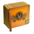 Victor Sinclair Primeros Cigars, image showing multiple cigar tins with an orange and gold design and a single cigar leaning against the tins.