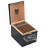 Asylum Nyctophilia Sixty Cigars 25Ct. Box, open black and wood cigar box with six cigars inside, featuring detailed branding and artwork on the exterior.