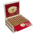 Romeo y Julieta Reserva Real Cigars, open box showcasing neatly arranged cigars with red and gold branding on the bands.