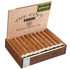 Rocky Patel The Edge Square Cigars, open wooden box of premium long filler cigars with each cigar wrapped in a light brown tobacco leaf.