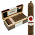 Rocky Patel Sun Grown Maduro Cigars, open wooden box with 20 cigars and a single cigar displayed upright showing the cigar's dark brown Maduro wrapper.