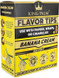 King Palm Banana Cream Filter Tips 50/2, product packaging featuring black and yellow design with text and illustrations of tips and tips usage instructions.