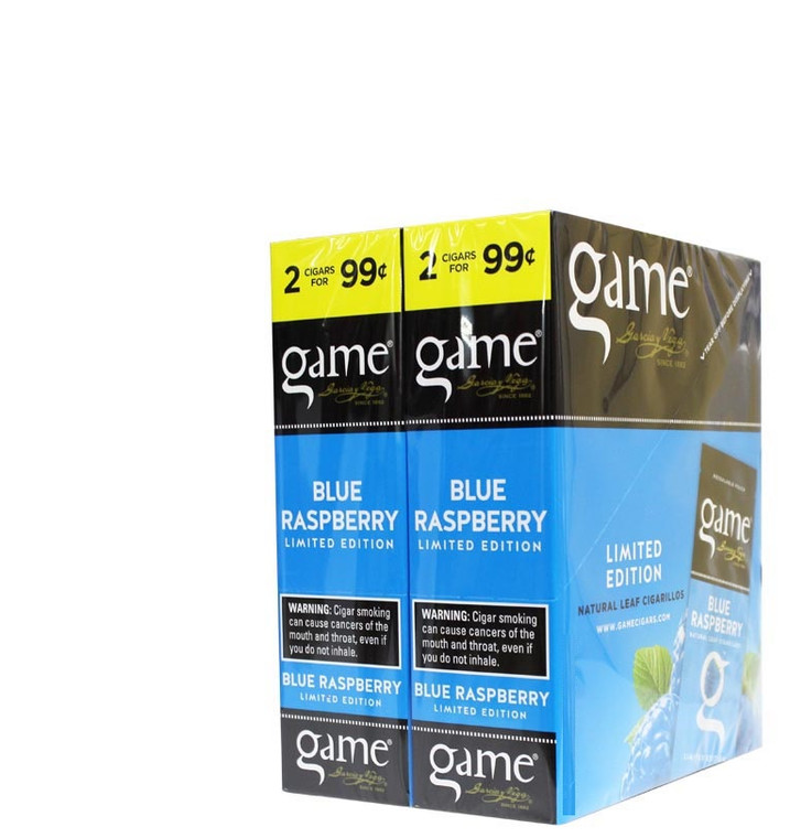 Game Cigarillos Foil Blue Raspberry 30 Packs of 2