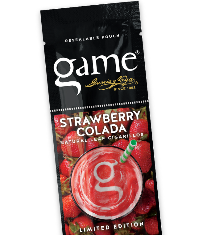 Game Cigarillos Foil Strawberry Colada 30 Packs of 2