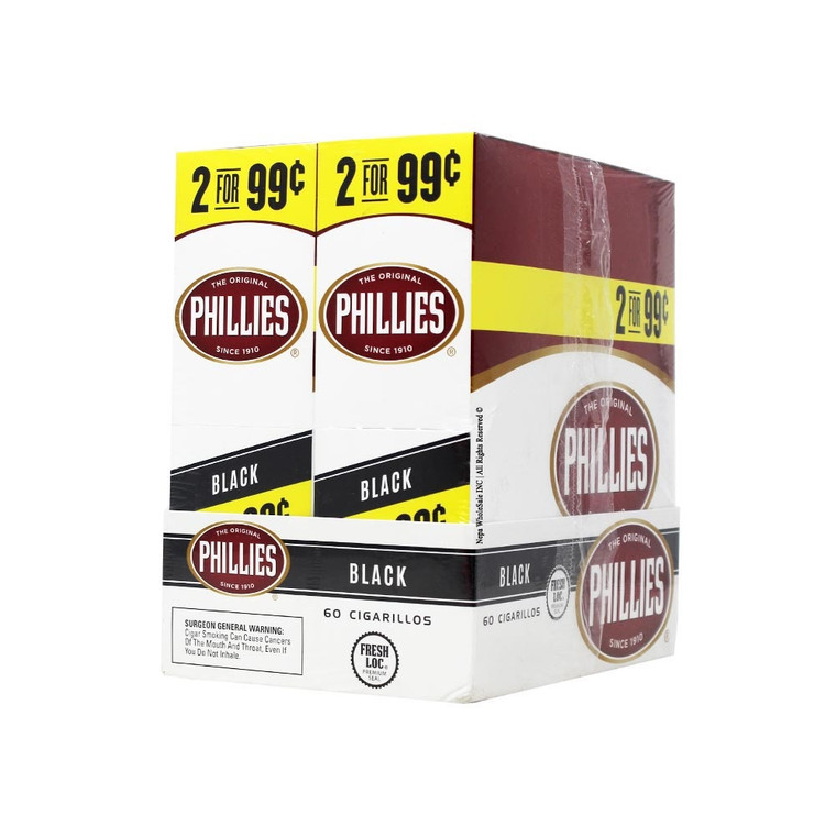 Phillies Cigarillos Black Foil Fresh 30 Packs of 2