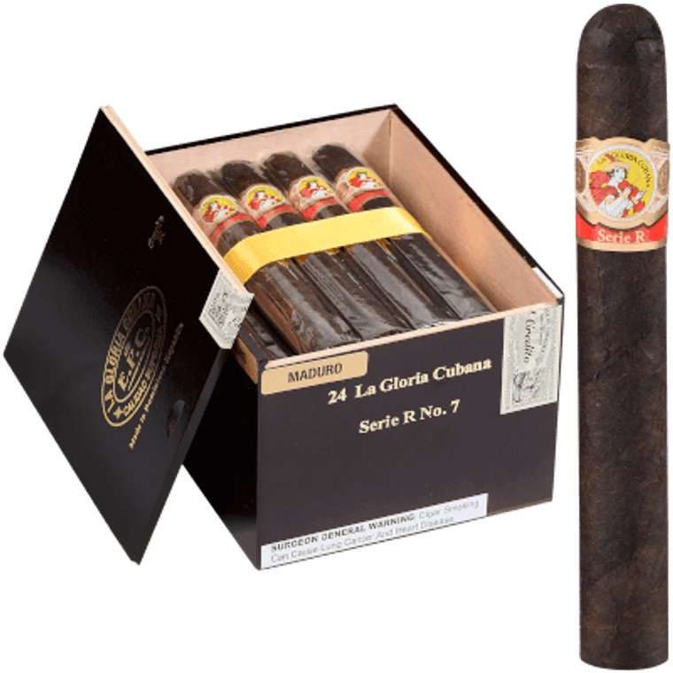 La Gloria Cubana Cigars Serie R No. 7 Maduro (No Cello) 24 Ct. Box 7.00X59