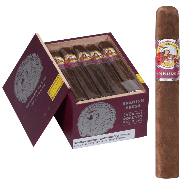 La Gloria Cubana Cigars Spanish Press Robusto 20 Ct. Box 5.50x50