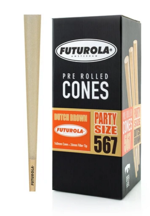 Futurola Cones Party Size Dutch Brown  567ct