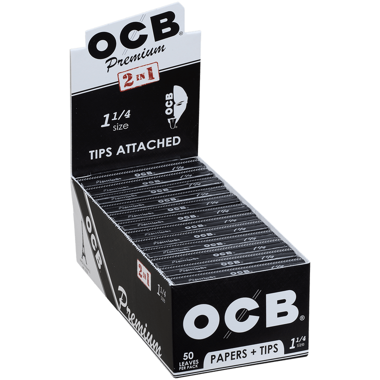 OCB Cigars Papers Premium 1 ¼ Plus Tips 24/50 Ct. Box