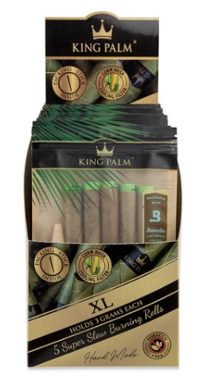 King Palm Pre-Rolls - 5pk w/ Boveda - XL Size - 15ct