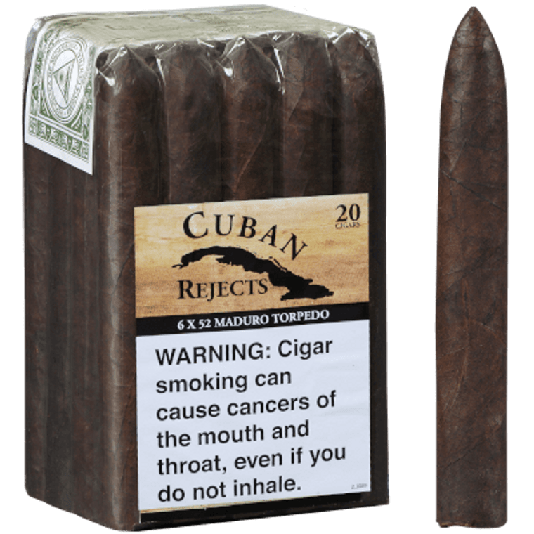 Cuban Rejects Cigars Torpedo Maduro 20 Ct Bundle