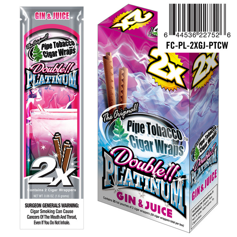 Double Platinum Blunt Wraps Gin & Juice 25/2 Ct