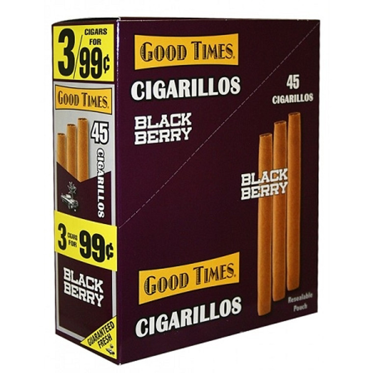 Good Times Cigarillos Black Berry Pouch 15 Pouches of 3