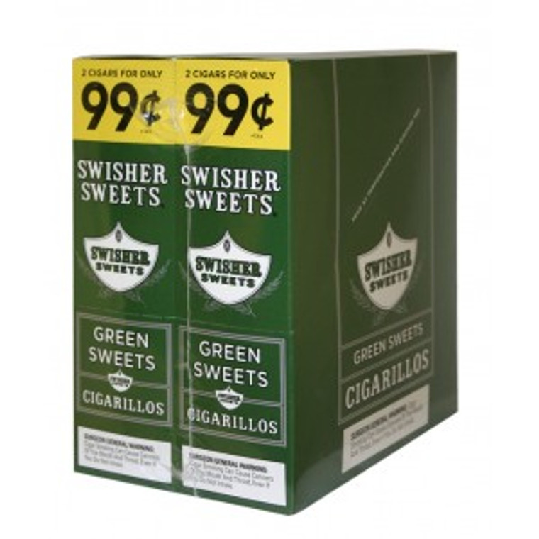 Swisher Sweets Cigarillos Foil Green Sweet 30 Pouches of 2