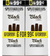 Trendsettah Inc Splitarillos Cigarillos Black Label 30 Pouches of 3, display of promotional packaging with discounted offers for cigarillos. Trendsettah Inc Splitarillos Cigarillos Black Label 30 Pouches of 3, display of promotional packaging with discounted offers for cigarillos.