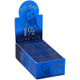 Republic Group Zig Zag Ultra Thin Blue Cigarette Papers 1 1/2, open blue box with multiple packs of ultra thin cigarette rolling papers inside. Republic Group Zig Zag Ultra Thin Blue Cigarette Papers 1 1/2, open blue box with multiple packs of ultra thin cigarette rolling papers inside.