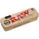 RAW Classic King Size Tins Caddy, rectangular wooden caddy with RAW branding and natural wood finish.