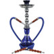 Starbuzz Tobacco Dual Hose Hookah Pipe 17 inch with case, blue glass hookah with two hoses and accessories.