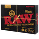 RAW Black Playing Cards, box of natural unrefined rolling papers with a black and red design and the hashtag #rawlife.