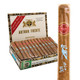 Arturo Fuente Brevas It's A Boy cigar, box of premium cigars with one cigar in a brown wrapper inside a paper band, and a display box with multiple cigars inside.
