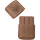 Gurkha Cigars Leather Case Holds 3, brown leather cigar case with three compartments and matching cover.
