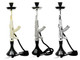 Gangsta Hookah Diamond Shooter 34" | Colors Vary, set of three hookahs with gun-shaped designs and detachable hoses in black, gold, and silver finishes, featuring a modern and stylish look for hookah enthusiasts. Gangsta Hookah Diamond Shooter 34" | Colors Vary, set of three hookahs with gun-shaped designs and detachable hoses in black, gold, and silver finishes, featuring a modern and stylish look for hookah enthusiasts.