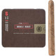 Nub Nuance Double Roast Cigarillo 5/10 Tins 4.00X30, the image features a rectangular metallic tin packaging of the cigars alongside a single cigarillo with a textured brown wrapper.