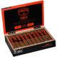 Camacho Corojo Bxp Cigar Robusto 20 Ct. Box, open box showing 20 cigars with red and black packaging inside a wooden box.