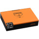 Camacho Connecticut Bxp Cigar Gordo 20 Ct. Box, orange packaging with black accents and logo, featuring the product name and seal of quality.