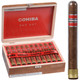 Cohiba Cigars Corona Crystal 20 Ct. Box 5.50X42, image of wooden cigar box containing twenty cigars with a single cigar placed beside it, featuring red, black, and gold branding.