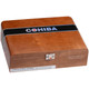 Cohiba Cigars Corona Crystal 20 Ct. Box, a wooden cigar box with a black band featuring the COHIBA logo and silver accents, designed for storing and displaying cigars.