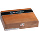 Cohiba Cigars Red Dot Corona 25 Ct. Box, wooden cigar box with black band and silver latch, featuring Cohiba logo and red dot, designed for storing 25 cigars with 5.13X42 dimensions.