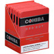 Cohiba Cigars Pequenos 5/6 Tins 4.13X34, a box of six red tins containing small cigars, with bold black and silver branding and warning label on the front.