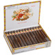 La Gloria Cubana Cigars Churchill Natural 25 Ct. Box 7.00X50, a box of cigars with decorative packaging and detailed artwork on the inside lid.