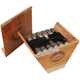 La Gloria Cubana Cigars Serie R Esteli No. Sixty 18 Ct. Box 6.00X60, wooden cigar box containing 18 cigars with bands, secured with black bands, and featuring a Surgeon General Warning label on the side.