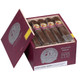 La Gloria Cubana Cigars Spanish Press Gigante 20 Ct. Box 6.00x60, open box showing five large cigars with colorful bands inside a maroon packaging with logo and warning label.