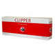 Global Tobacco Clipper Filtered Cigars Full Flavor, rectangular box with red and white design.