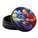 Sharp Shred 2.5" Two Piece Grinder, product featuring a vibrant, artistic design inspired by Van Gogh's Starry Night painting with a man smoking a pipe on the lid.