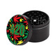 Sharp Shred Grinder Sharp Shred 2.0 Four Piece, a black herb grinder with a colorful cannabis leaf pattern and the number 420 on the lid.