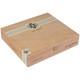 AVO Cigars Classic Piramides 20 Ct. Box, wooden cigar box with a clasp and the AVO logo, featuring a natural wood finish and striped design on the lid.