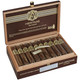 AVO Cigars Heritage Short Torpedo 20 Ct. Box 4.50X52, inside view of a wooden cigar box containing 20 individually wrapped cigars with gold and black labels.