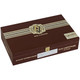 AVO Cigars Heritage Short Torpedo 20 Ct. Box 4.50X52, brown cigar box featuring gold and white logo and decorative stripes, with a latch closure.