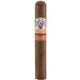 AVO Cigars Syncro Fogata 4 Ct. Pack, close-up of a single cigar with brown wrapper and orange and silver band featuring the AVO logo, on a plain background.