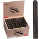 Cuban Rejects Cigars Toro Maduro 50 Ct. Box, open wooden cigar box containing 50 dark, Maduro cigars with one cigar displayed outside the box for showcase.
