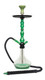BYO Atlas Hookah - 27 inches, colors vary, modern glass and metal hookah with green and black accents, including a hose and mouthpiece.