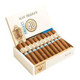 Alec Bradley Cigars Project 40 Robusto 24Ct. Box, an open box displaying 24 cigars with brown wrappers, blue and white bands, and a white interior with product branding on the lid.