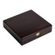 Alec Bradley Cigars Tempus Magnus 20 Count Box, closed dark wooden cigar box with gold accents and branding