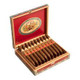 AJ Fernandez Cigars Enclave Broadleaf Churchill 20Ct. Box, open wooden cigar box displaying 20 cigars with dark brown wrappers lined up neatly inside. AJ Fernandez Cigars Enclave Broadleaf Churchill 20Ct. Box, open wooden cigar box displaying 20 cigars with dark brown wrappers lined up neatly inside.